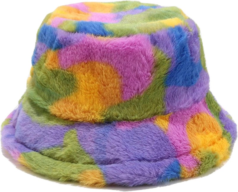 Dirholl Women's Winter Faux Fur Fuzzy Warm Bucket Hat - Image 1